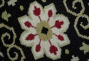 Hand Knotted Wool Area Rug Rust Ivory Black Beige Traditional