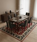 Rust, Olive and Black 8x10 Hand Knotted Traditional Oriental Wool Area Rug