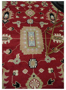 Rust, Olive and Black Hand Knotted Traditional Oriental Custom Made Wool Area Rug