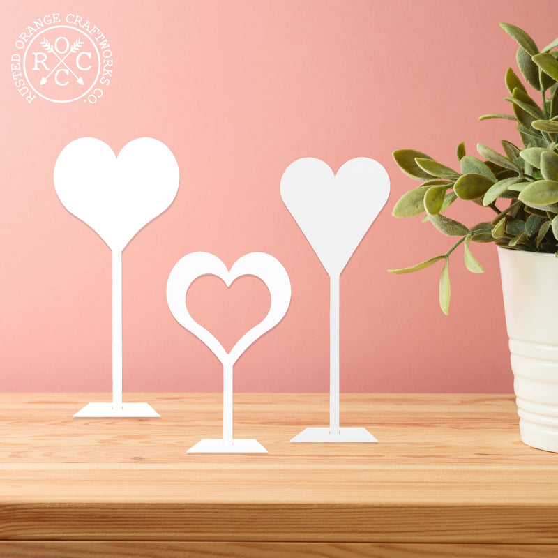 8" Stand-Up Hearts (Two Styles) - Romantic Date Night Decorations
