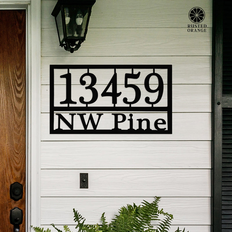 Home Address Plaque - 3 Sizes - Personalized Metal Street Name and House Numbers Sign