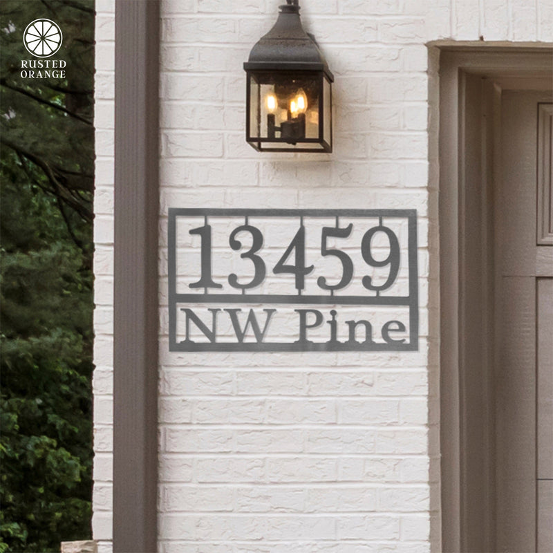 Home Address Plaque - 3 Sizes - Personalized Metal Street Name and House Numbers Sign