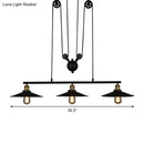 GobekUsa Rustic 3-Head Pendant Light with Black Flared Shade, Pulley and Metallic Finish - Perfect for Your Dining Room Island!