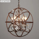 GobekUsa Rustic 4-Light Wrought Iron Chandelier Pendant with Crystal Deco for Restaurants
