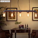 GobekUsa Rustic 5-Light Industrial Iron Plumbing Pipe Pendant for Table and Island