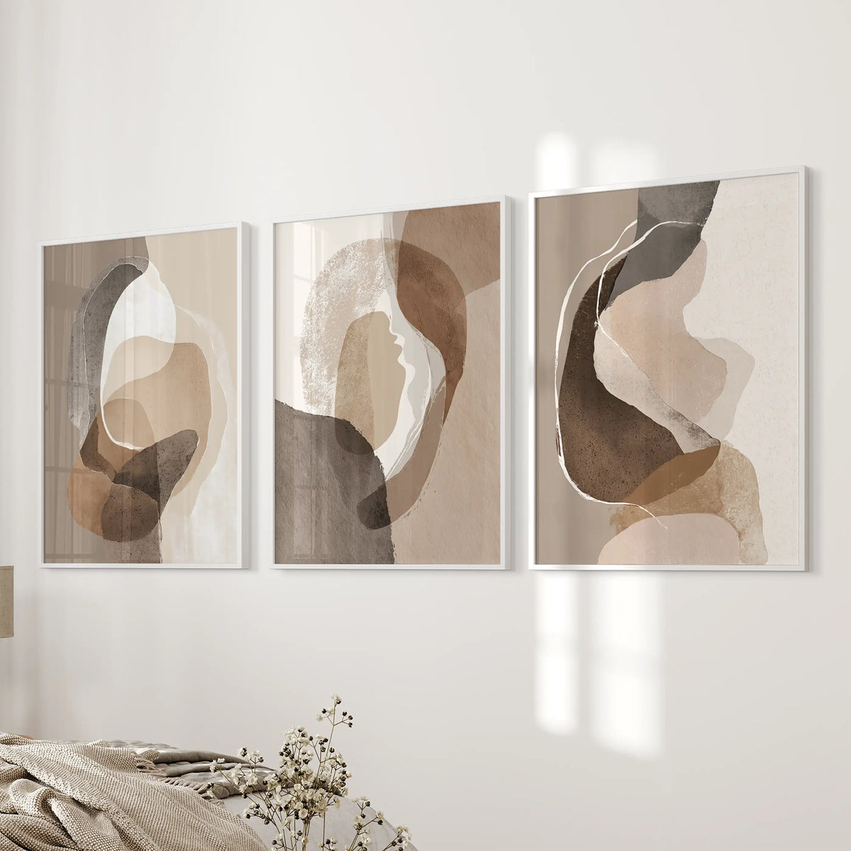 Neutral Abstract Wall Art Set of 3. Modern Earth Tone Prints, photo 16 of 19