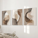 Neutral Abstract Wall Art Set of 3. Modern Earth Tone Prints by Wall Art Set
