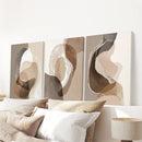 Neutral Abstract Wall Art Set of 3. Modern Earth Tone Prints by Wall Art Set