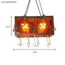 GobekUsa Rectangular Rustic Metal Island Light with 10 Lights for Dining Room