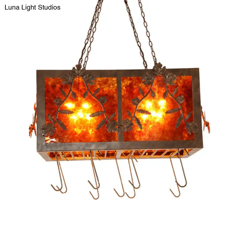 GobekUsa Rectangular Rustic Metal Island Light with 10 Lights for Dining Room, photo 3 of 3
