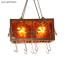 GobekUsa Rectangular Rustic Metal Island Light with 10 Lights for Dining Room