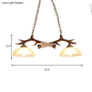GobekUsa Rustic Glass Hanging Lamp with Wood and Rope Accents - Bowl Shade Pendant (Amber, 2 Bulbs)