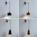 GobekUsa Ash Wood LED Wall Light with Pull Chain Switch, Japanese Style Bedside Lamp