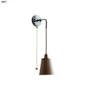 GobekUsa Ash Wood LED Wall Light with Pull Chain Switch, Japanese Style Bedside Lamp