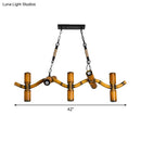 GobekUsa 10-Light Metal Island Pendant in Brown with Wave Style, Pipe Shade, and Rope Detail".