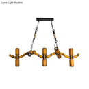 GobekUsa 10-Light Metal Island Pendant in Brown with Wave Style, Pipe Shade, and Rope Detail".