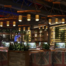 GobekUsa Adjustable Rustic Triple Lights Pendant Lamp - Bamboo Island Lighting Fixture