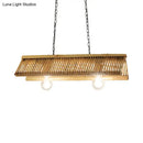 GobekUsa Bamboo Roof Design Pendant Light with 2 Bulbs for Restaurant or Home Décor