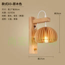 GobekUsa Bamboo Wicker Wall Lamp E27 Chandeliers Hand-Woven Room Decor Light Fixtures