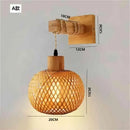 GobekUsa Bamboo Wicker Wall Lamp E27 Chandeliers Hand-Woven Room Decor Light Fixtures