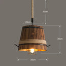 GobekUsa Barrel Industrial Chandelier for Dining Room Cafe Restaurant, Adjustable Wood Light Fixture