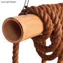 GobekUsa Adjustable Rope Island Light with Bulb in Beige - 3/4/6-Light Bamboo Pendant