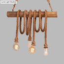 GobekUsa Adjustable Rope Island Light with Bulb in Beige - 3/4/6-Light Bamboo Pendant