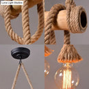 GobekUsa Adjustable Rope Island Light with Bulb in Beige - 3/4/6-Light Bamboo Pendant