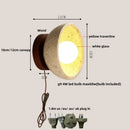 GobekUsa LED Wall Light Travertine Base Modern Nordic Pull Chain Bedside Lamp