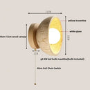 GobekUsa LED Wall Light Travertine Base Modern Nordic Pull Chain Bedside Lamp