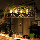 GobekUsa Rustic Birdcage Island Pendant Light with Ivy for Restaurant Décor