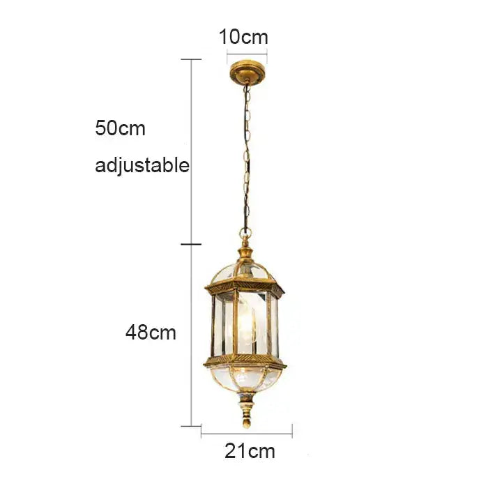 GobekUsa Black Rustic Outdoor Hanging Lantern Light with Clear Glass Flush Mount Fixture, photo 11 of 15