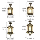GobekUsa Black Rustic Outdoor Hanging Lantern Light with Clear Glass Flush Mount Fixture