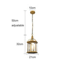GobekUsa Black Rustic Outdoor Hanging Lantern Light with Clear Glass Flush Mount Fixture