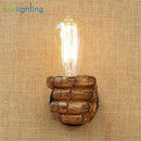 GobekUsa Industrial Wall Light Pair in Black and Coffee for Bedroom Reading Lamp