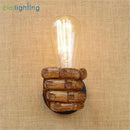 GobekUsa Industrial Wall Light Pair in Black and Coffee for Bedroom Reading Lamp
