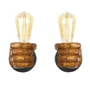 GobekUsa Industrial Wall Light Pair in Black and Coffee for Bedroom Reading Lamp