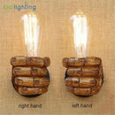 GobekUsa Industrial Wall Light Pair in Black and Coffee for Bedroom Reading Lamp