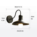 GobekUsa Black Rustic Gooseneck Outdoor Barn Light Fixture for Patio/Garage/Bathroom