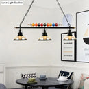 GobekUsa Rustic Black Island Pendant Light Kit: Clear Glass Dome, 2/3-Light, with Multi-Color Balls