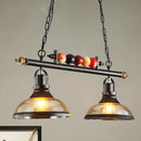 GobekUsa Rustic Black Island Pendant Light Kit: Clear Glass Dome, 2/3-Light, with Multi-Color Balls