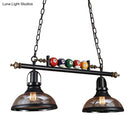 GobekUsa Rustic Black Island Pendant Light Kit: Clear Glass Dome, 2/3-Light, with Multi-Color Balls
