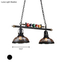 GobekUsa Rustic Black Island Pendant Light Kit: Clear Glass Dome, 2/3-Light, with Multi-Color Balls