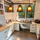 GobekUsa Rustic Trapezoid Metal Pendant Light - 3 Lights - Ideal for Dining Room & Island Lighting