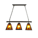 GobekUsa Rustic Trapezoid Metal Pendant Light - 3 Lights - Ideal for Dining Room & Island Lighting