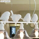 GobekUsa Rustic Black Island Pendant Lamp with Clear Glass, 3 Bulbs, Flared Design & Bird Decoration - Perfect for Kitchen Lighting