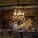 GobekUsa Rustic 4-Light Wrought Iron Chandelier Pendant with Crystal Deco for Restaurants