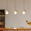 GobekUsa Glass Ball LED Pendant Light Yellow for Home Decor Dining Living Room