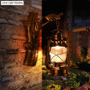 GobekUsa Rustic Black Oil Lantern Wall Sconce - Clear Glass, 1 Head - for Corridor Lighting