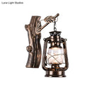 GobekUsa Rustic Black Oil Lantern Wall Sconce - Clear Glass, 1 Head - for Corridor Lighting
